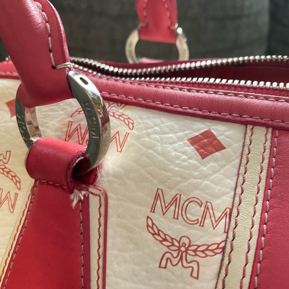 MCM Pink and White Papillon Handbag - Picture 4 of 11